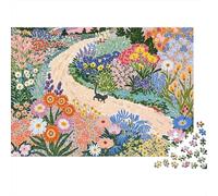 Jardin Chemin Chat Marche Casse-tête 1000 Pièces avec Découpe Précise, Jeu De Puzzle Classique activité Zen pour Une Décoration Murale, Idée Cadeau Anniversaire 52x38cm/1000pcs