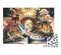 Jardin Classique Oriental Puzzle pour Adultes Puzzle 1000 Pièces Vue Nocturne Printemps détente Famille 70x50cm/1000pcs