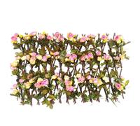 jardin clôture artificielle Clôture De Haie Artificielle Extensible Panneau Mural De Protection De La Vie Privée For Plantes De Jardin, Écran De Clôture De Lierre Artificiel 40x200cm(Forty-two Roses)