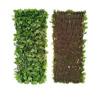 jardin clôture artificielle Écran De Clôture De Confidentialité En Feuille D'érable Artificielle, Haie Artificielle Extensible, Écran De Clôture En Faux Lierre, 70x200cm