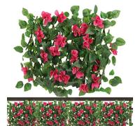 jardin clôture artificielle Panneaux De Haie Artificielle Décoratifs, Clôture De Confidentialité De Jardin Extensible, Buisson De Fleurs Simulées 40x200 Cm, Balcons De Jardin De Maison(Hot Pink)