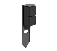 ledscom.de Garten Colonne de Prises de Courant PIWI avec Piquet de Terre pour l'extérieur, IP44, 2X, Acier Inoxydable, Anthracite, carré, 30 cm