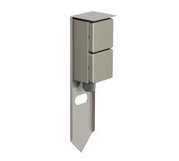 ledscom.de Garten Colonne de Prises de Courant PIWI avec Piquet de Terre pour l'extérieur, IP44, 2X, Acier Inoxydable, INOX, carré, 30 cm