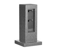 ledscom.de Garten Colonne de Prises Pock pour l'extérieur, IP44, 2 Fois, Anthracite (Aspect Pierre), carré, 30 cm