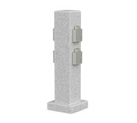 ledscom.de Garten Colonne de Prises de Courant Pock pour l'extérieur, IP44, 4X, Gris (Aspect Pierre), carré, 40 cm