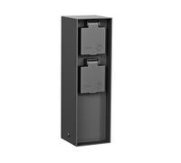Jardin Colonne de prises POKU pour l'extérieur IP44 double plastique anthracite