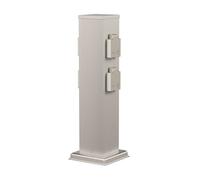 ledscom.de Colonne de Prises de Courant de Jardin Polly pour l'extérieur, IP44, 4X, Acier Inoxydable, INOX, carré, 40 cm, Prise extérieure, Prise de Jardin, Tour de Prises, Prise extérieure,