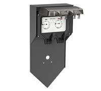 Jardin Colonne de prises POXO pour l'extérieur IP65 double inox anthracite/noir