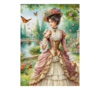 Jardin Dame Papillon Puzzle, 1000 Pièces Jeu D'intérieur Adulte | 70x50cm Carton, Exercice Mental, Ajustement Précis, Amateurs De Puzzles, Réduction Du Stress