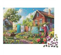 Jardin de Chalet Rural 1000 Pièce Papier Écologique Puzzle Premium Adolescents Fans 12-18 Ans Formation De Concentration Joyeux Cadeau 70x50cm/1000pcs