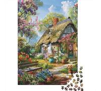 Jardin de Cottage Puzzle Chaumière en Paille 1000 Pièces Papier Recyclé pour Adultes - Activité à Domicile Difficile et Stimulante, Cadeau Ludique pour la Maison 52x38cm/1000pcs