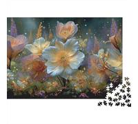 Jardin de Fleurs Enchanteur 1000 Pièces Puzzle en Papier Adultes Puzzle Éducatif Fleur Papier Décoration Murale 70x50cm/1000pcs