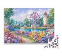 Jardin de la Grande Roue Puzzle 1000 pièces Parc d’Attractions Carton Haute Qualité Hobbyistes Activité Apaisante 52x38cm