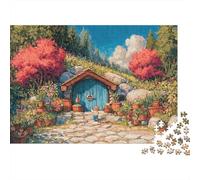 Jardin de la Maison Hobbit 1000 Pièces Carton Épais Puzzle Premium Collecteurs Décompression Défiant Décoration Murale Idée Cadeau 38x26cm/1000pcs