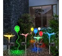 Décoration de jardin piquet de sol papillon lumière extérieure changement de couleur libellule ballon à air lumière de jardin, LED installée en permanence, lot de 9