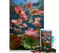 Jardin de Lotus sous-Marin Puzzle de 1000 pièces pour Adolescents Jeu Stimulant Le Cerveau Emboîtement précis sans espaces Activité relaxante en Groupe à l'intérieur (38x52cm)