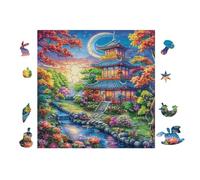 Jardin de pagode Japonaise 100 Pièces Puzzle Expert Confirmé en Carton Épais sans Déformation Très Difficile Motif Complexe Cadeau Fête des Pères Premium 28x28cm