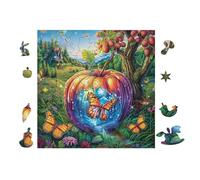 Jardin de Papillons avec Citrouille 100 Pièces Puzzle Amateur d'art en Carton Épais Haute Densité Difficile Niveau Expert Décoration Murale Idée Cadeau Anniversaire 28x28cm