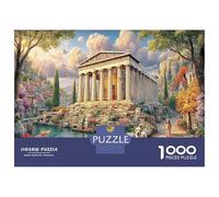 Jardin de Temple Grec, Puzzle de Casse-tête Classique en Carton, ruines grecques et étang, adapté à la Famille, activité relaxante, 38x26cm/1000pcs