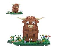 Jardin de Vaches des Highlands Jeu de Construction, Briques Animaux de la Ferme, Modèle Créatif de Vaches écossaises, Adorable, Détaillé et Parfait pour Jouer ou Décorer, 398 Pièces