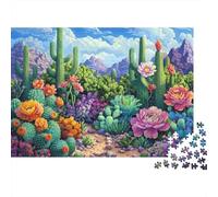 Jardin des Cactus du désert Puzzle 1000 Pièces Carton Robuste pour Collectionneurs, Défi Ultra-Difficile, Jeu De Fête, Meilleur Cadeau pour Passionnés Sérieux De Puzzles 38x26cm/1000pcs