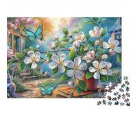 Jardin des Contes de fées 1000 Pieces Premium Cardstock Classic Art du Papillon de Fleurs Jigsaw Puzzle Adults Difficult Hard Decompression Wall Decor Relaxation for Home Office 38x26cm/1000pcs