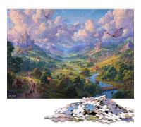 Jardin des Dinosaures Puzzles en Bois Adultes 500 Pièces Family Games Jeux Éducatifs Cadeaux d'anniversaire pour DécoRation Intérieure Stress Relief Toy 500pcs (52x38cm)