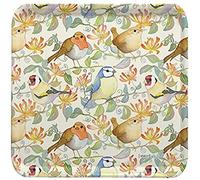 Jardin d'oiseaux en HONEYSUCKLE - Plateau carré en mélamine multicolore Emma Ball - 29 cm