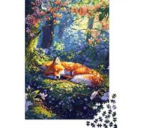Jardin Dormant Fox 1000 Pièces Carton Extra Épais Puzzle De Bricolage Amants De Famille Jeu De Famille Amusant Et Stimulant Belle Décoration 52x38cm/1000pcs