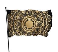 Jardin Drapeau Géométrique Abstrait Mandalas Yard House Décoration Extérieure Drapeaux Bannières pour Patio Pelouse 0,9 x 1,5 m