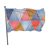 Jardin Drapeau Géométrique Abstrait Mandalas Yard House Décoration Extérieure Drapeaux Bannières pour Patio Pelouse 0,9 x 1,5 m
