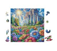 Jardin du Temple Ancien 100 Pieces Casse-tête Adulte en Carton Rigide Très Difficile Niveau Expert Thérapie Occupationnelle Anti-Stress Cadeau Fête des Pères 28x28cm