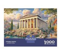 Jardin du Temple Puzzle 1000 Pièces Temple Grec au Bord de l'eau Puzzles Moderne Classiques De Qualité Stimulant Cadeau Adultes Et Enfants À Partir De 12 Ans 70x50cm/1000pcs