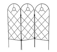 jardin en métal, 3 panneaux treillis métallique, aià l'escalagrimpantes, vignes en pot, 58 x 20 cm