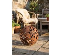 Kapaga - Boules de Jardin en Rouille - Décoration extérieure au Style Vintage - Décoration extérieure pour Bougies - Boules décoratives de Jardin pour l'extérieur (Orange Rouille 2, 23 cm)
