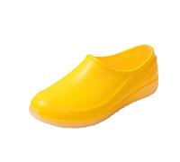 Jardin Été Femmes Couples Bottes de Pluie Chaussures imperméables Cuisine Classique Bottes de sur Les Pieds Bottes de Pluie Sandale Plate Compensée Chic (Yellow, 38)