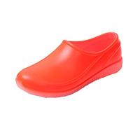 Jardin Été Femmes Couples Bottes de Pluie Chaussures imperméables Cuisine Classique Bottes de sur Les Pieds Bottes de Pluie Sandale Plate Compensée Chic (Orange, 37)