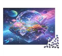 Jardin Fantastique de Planète de Cristal Puzzle 1000 Pièces Papier pour Adultes Style Espace Imaginaire Jeu de Puzzle 1000 Pièces Détente Cadeau Décoration 70x50cm/1000pcs