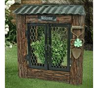 Jardin Fleurs Boîte Bienvenue Signe Grille Porte Jardin Plantation Seau Bois