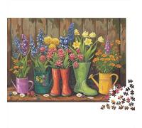 Jardin Fleurs Vase 1000 Pièces Carton Épais Puzzle Classique Senior Jigsaw Enthusiastes Difficile Défiant Décoration Murale Pack De Valeur 70x50cm/1000pcs