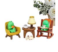 Jardin Grenouille, Figurine Chaise à Bascule - Jolie Statue décorative Grenouille Grenouille Chaise à Bascule Statuette Grenouille Statue Assise pour décor Aquarium