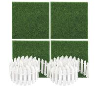 Jardin, Jeu de 90 cm, élément en Bois avec 4 pièces de Gazon Artificiel, décoration pour la Maison et Le Jardin, kit de Jeu pour