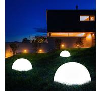 Jardin Lampe Solaire D'Extérieur LED Demi-Boule Boule Applique Murale 3er Set