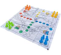 alldoro 60060 Garten Ludo, XXL Jeu de société d'extérieur avec 16 pions et Un dé, avec Motif de Jeu de Course, Jeu pour Enfants à partir de 3 Ans et Adultes