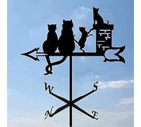 Jardin Marché Place Girouette Girouette Décorative en Métal Girouette Girouette Chat Girouette pour Toit en Fer Jardin Extérieur Cour Décoration Indicateur De Direction du Vent