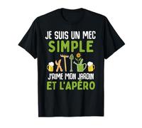 Jardin mec simple apéro cadeau jardinage paysagiste drole T-Shirt