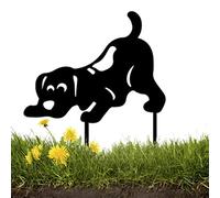 Jardin pour Chien en métal, Animale Noire | pour Les Amateurs Chiens et Jardin, Une décoration Saison d'halloween et Un Chauffe-Tuyau et Un Cadeau