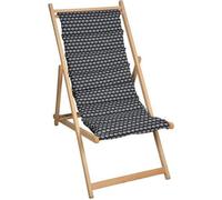 JARDIN PRIVE Chaise longue matelassée Helsinki - Toile amovible - Noir et blanc
