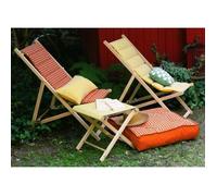 JARDIN PRIVE Chilienne matelassée en bois Helsinki poterie - Toile amovible