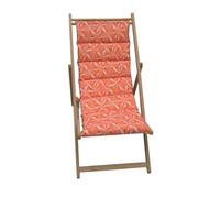 JARDIN PRIVE Chilienne matelassée Vague - Toile amovible - Structure en bois - Orange et blanc